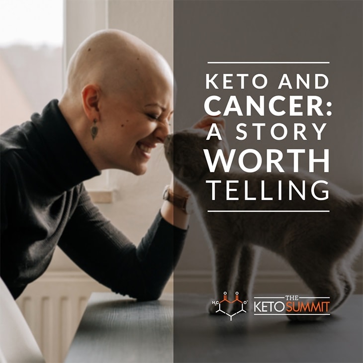 Image showing a woman with no hair on her head, taking a moment to live in the moment with a cat.